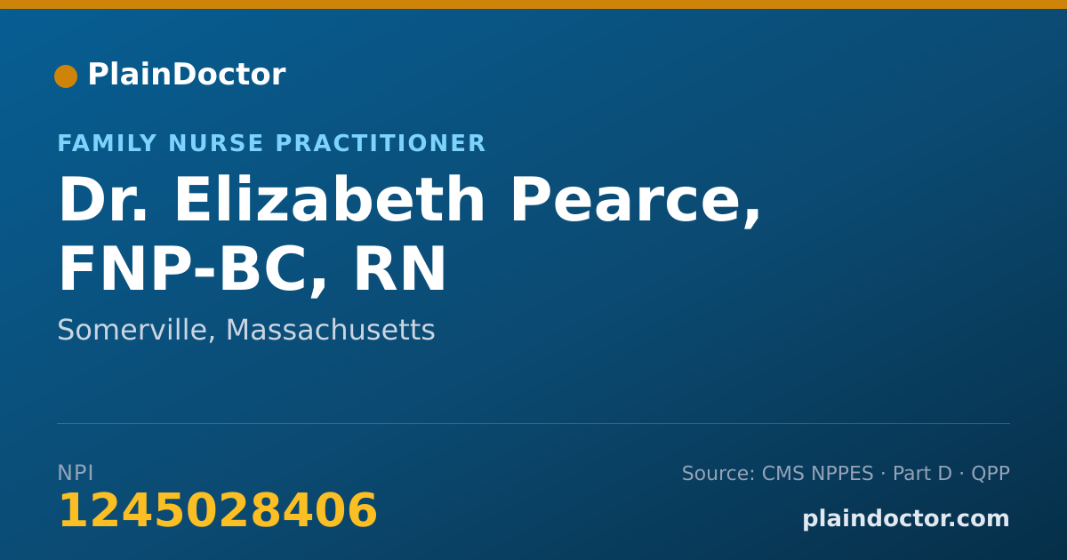 Shareable card for Elizabeth Pearce, FNP-BC, RN - Family Nurse Practitioner, Somerville, MA