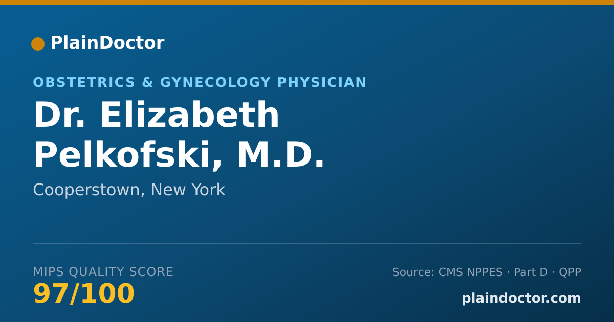 Shareable card for Elizabeth Pelkofski, M.D. - Obstetrics & Gynecology Physician, Cooperstown, NY