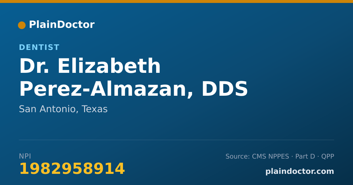 Shareable card for Elizabeth Perez-Almazan, DDS - Dentist, San Antonio, TX