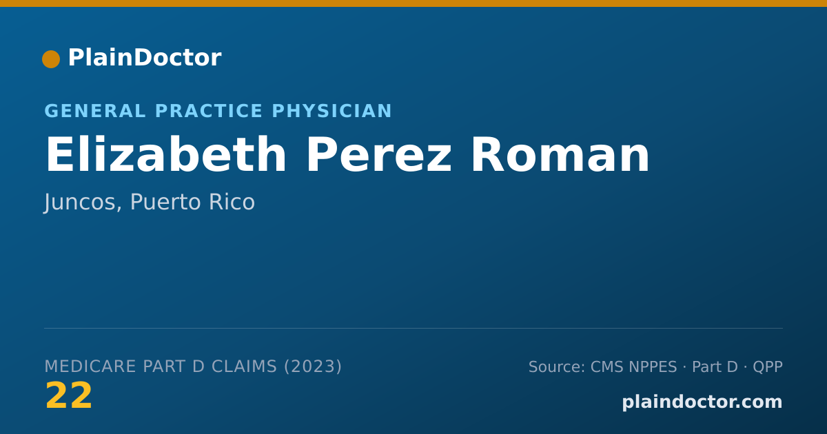 Shareable card for Elizabeth Perez Roman - General Practice Physician, Juncos, PR