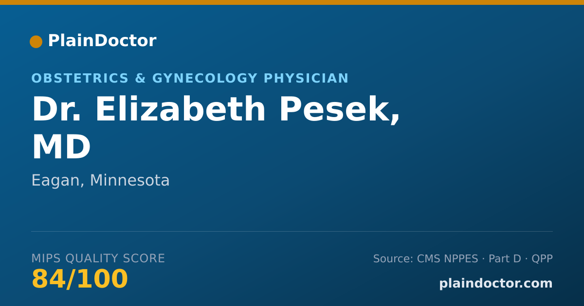 Shareable card for Elizabeth Pesek, MD - Obstetrics & Gynecology Physician, Eagan, MN