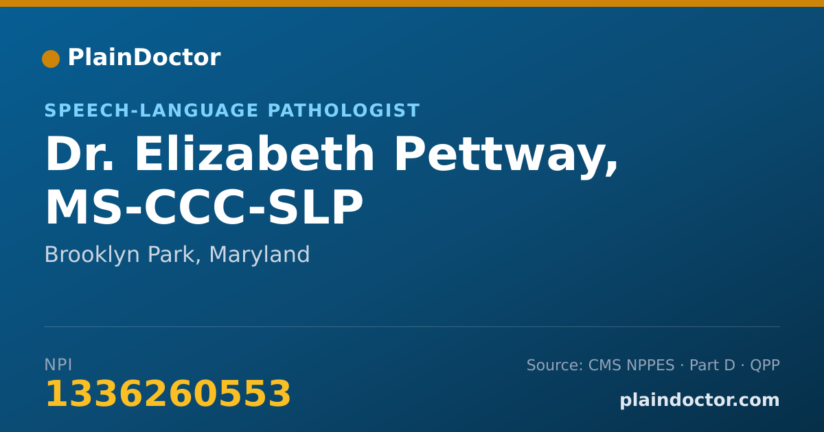 Shareable card for Elizabeth Pettway, MS-CCC-SLP - Speech-Language Pathologist, Brooklyn Park, MD