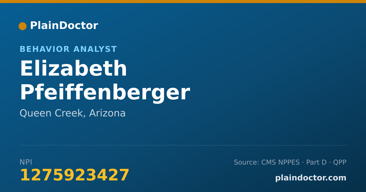 Shareable card for Elizabeth Pfeiffenberger - Behavior Analyst, Queen Creek, AZ
