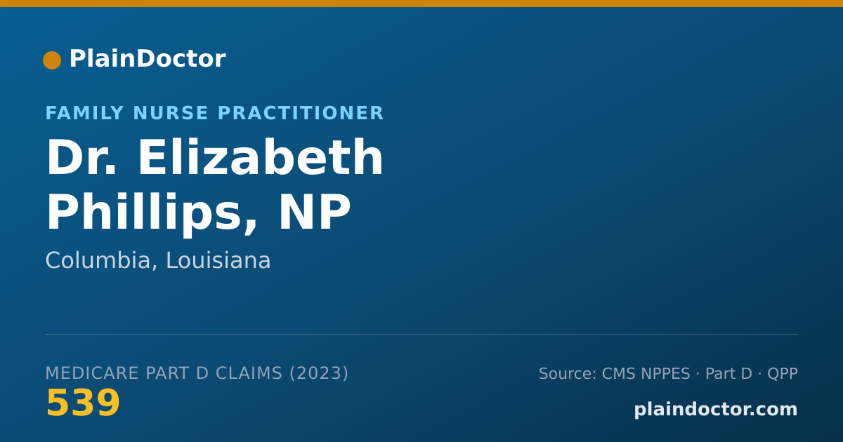 Shareable card for Elizabeth Phillips, NP - Family Nurse Practitioner, Columbia, LA
