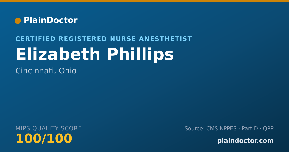 Shareable card for Elizabeth Phillips - Certified Registered Nurse Anesthetist, Cincinnati, OH