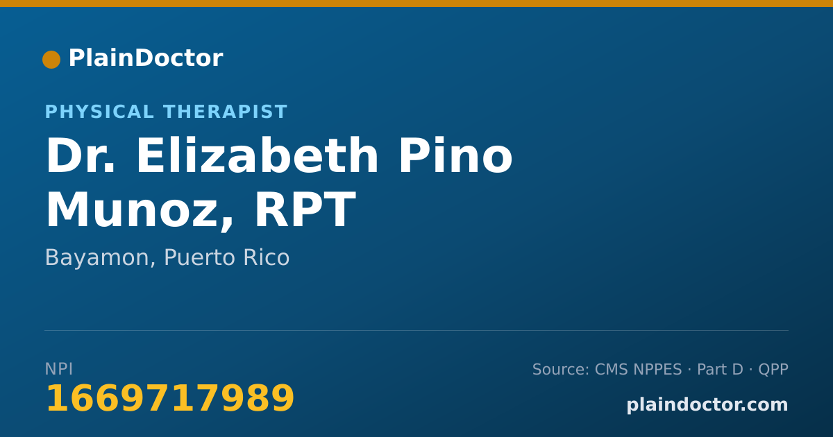 Shareable card for Elizabeth Pino Munoz, RPT - Physical Therapist, Bayamon, PR