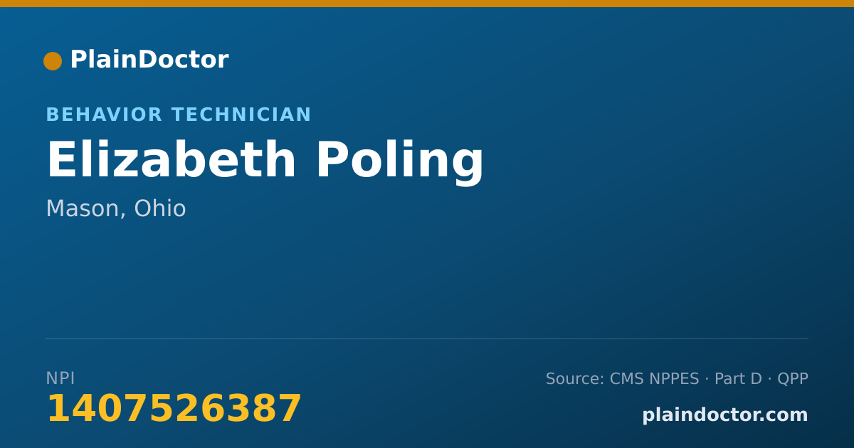 Shareable card for Elizabeth Poling - Behavior Technician, Mason, OH