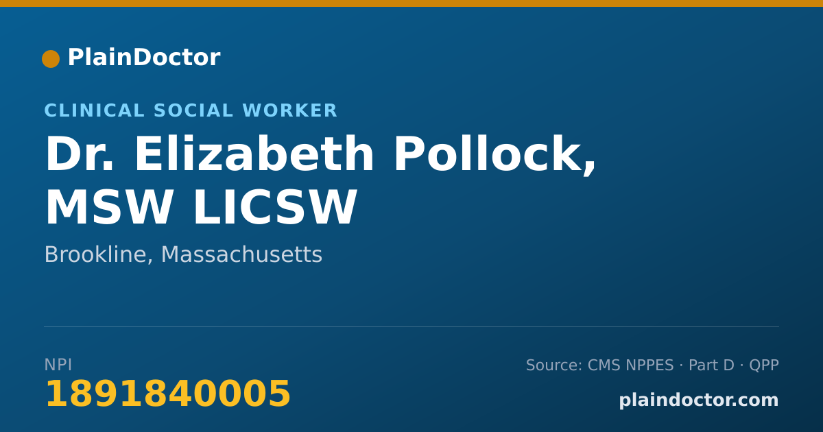 Shareable card for Elizabeth Pollock, MSW LICSW - Clinical Social Worker, Brookline, MA