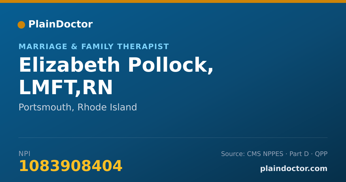 Shareable card for Elizabeth Pollock, LMFT,RN - Marriage & Family Therapist, Portsmouth, RI