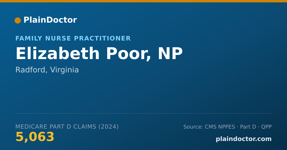 Shareable card for Elizabeth Poor, NP - Family Nurse Practitioner, Radford, VA