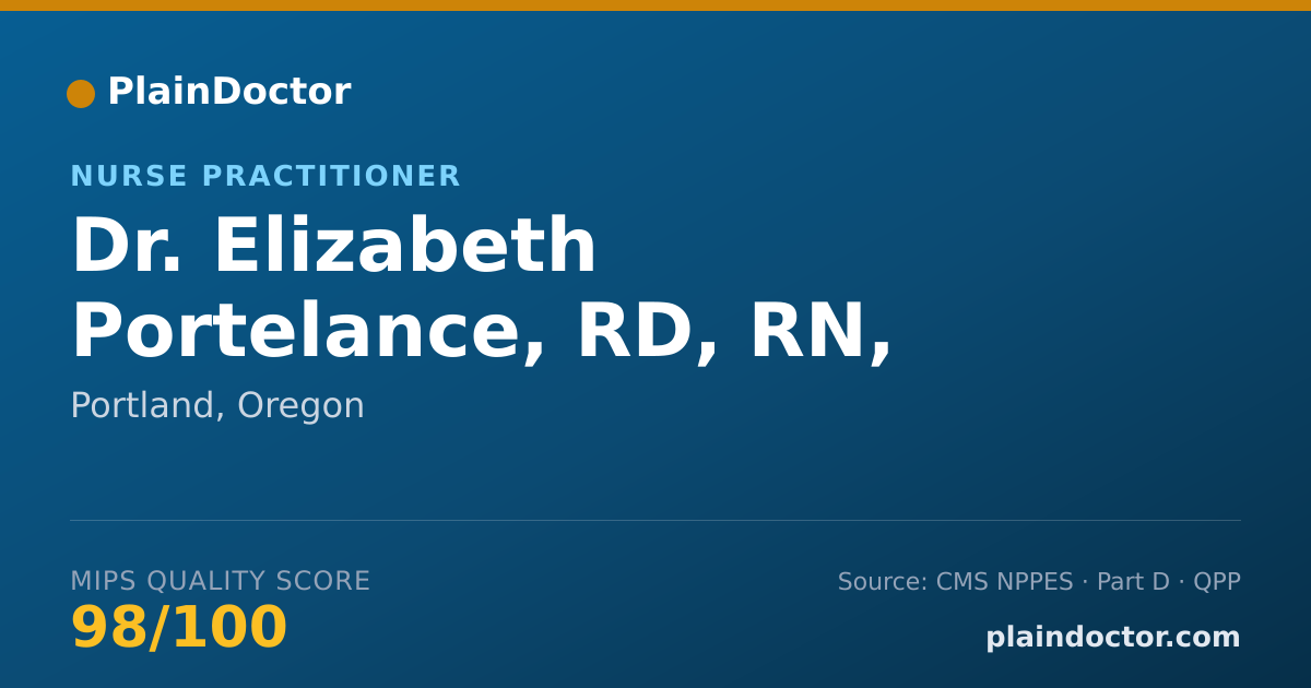 Shareable card for Elizabeth Portelance, RD, RN, AG-ACNP-BC - Nurse Practitioner, Portland, OR