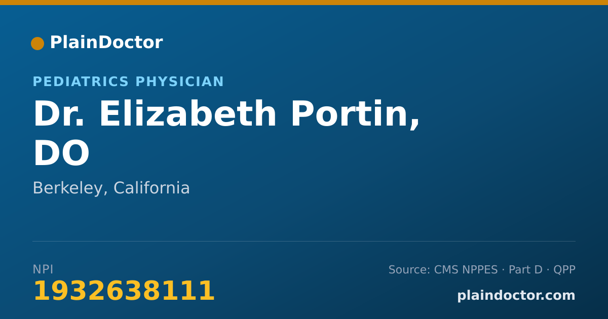 Shareable card for Elizabeth Portin, DO - Pediatrics Physician, Berkeley, CA