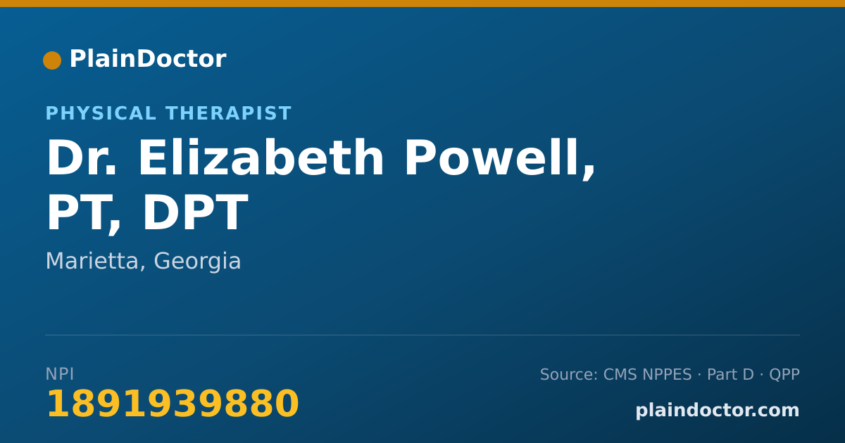 Shareable card for Elizabeth Powell, PT, DPT - Physical Therapist, Marietta, GA