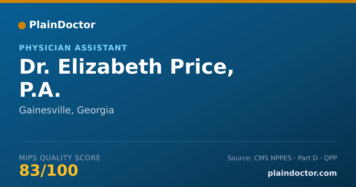 Shareable card for Elizabeth Price, P.A. - Physician Assistant, Gainesville, GA