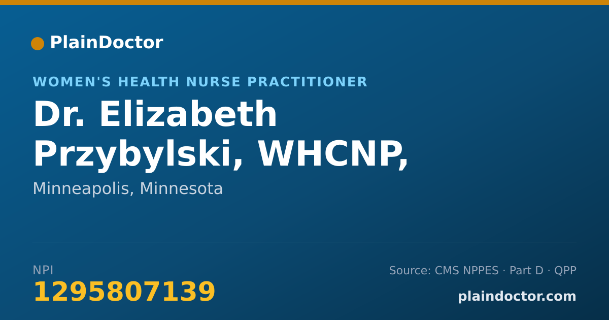 Shareable card for Elizabeth Przybylski, WHCNP, CNM, APRN - Women's Health Nurse Practitioner, Minneapolis, MN