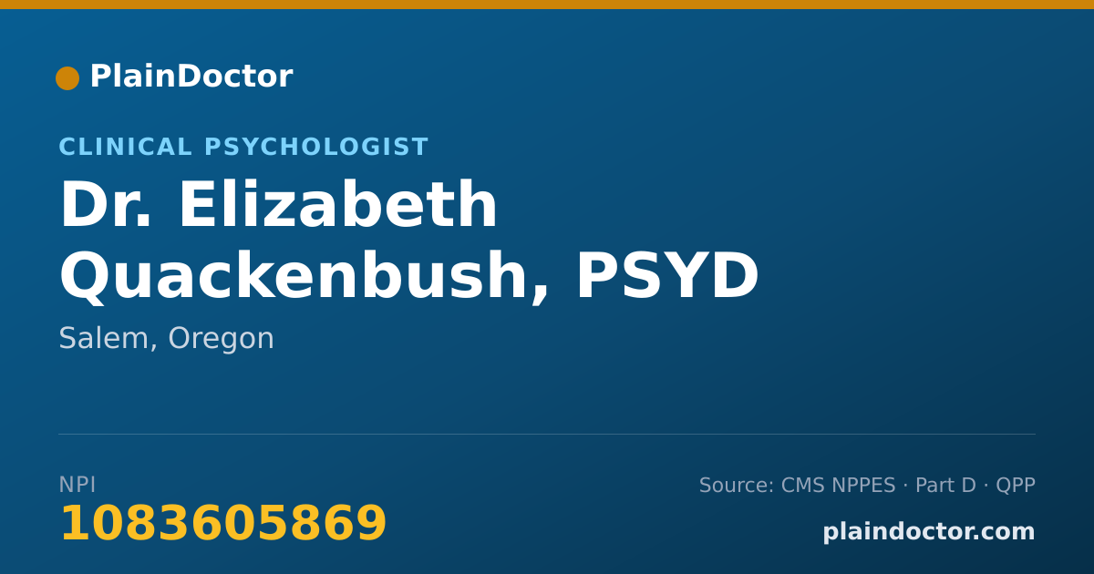 Shareable card for Elizabeth Quackenbush, PSYD - Clinical Psychologist, Salem, OR
