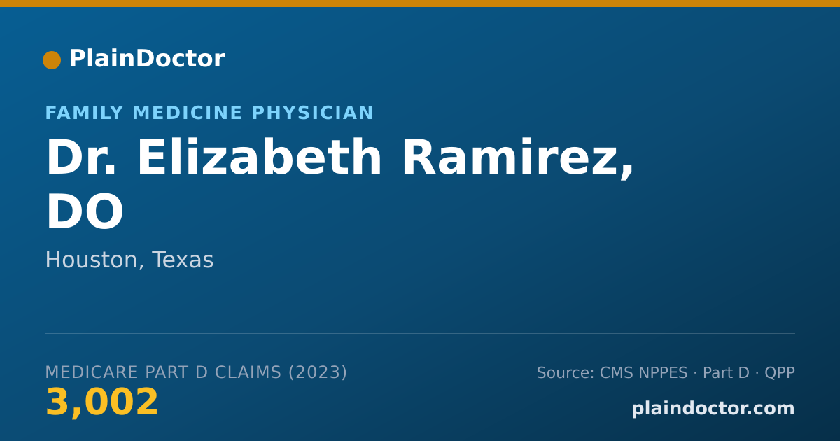 Shareable card for Elizabeth Ramirez, DO - Family Medicine Physician, Houston, TX