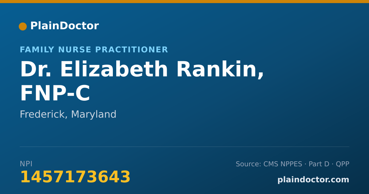 Shareable card for Elizabeth Rankin, FNP-C - Family Nurse Practitioner, Frederick, MD