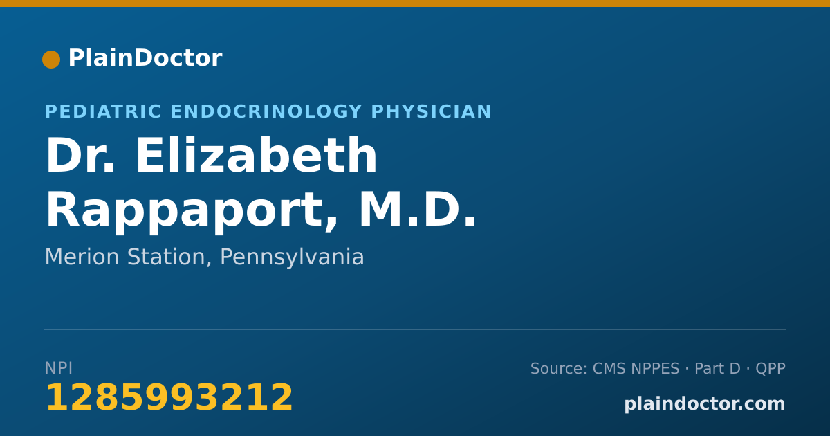 Shareable card for Elizabeth Rappaport, M.D. - Pediatric Endocrinology Physician, Merion Station, PA