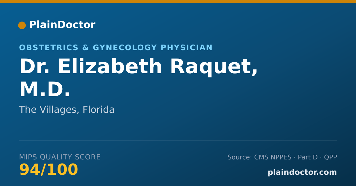 Shareable card for Elizabeth Raquet, M.D. - Obstetrics & Gynecology Physician, The Villages, FL