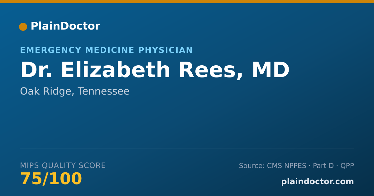 Shareable card for Elizabeth Rees, MD - Emergency Medicine Physician, Oak Ridge, TN