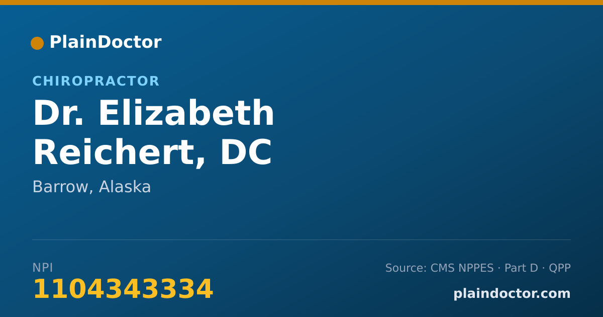Shareable card for Elizabeth Reichert, DC - Chiropractor, Barrow, AK