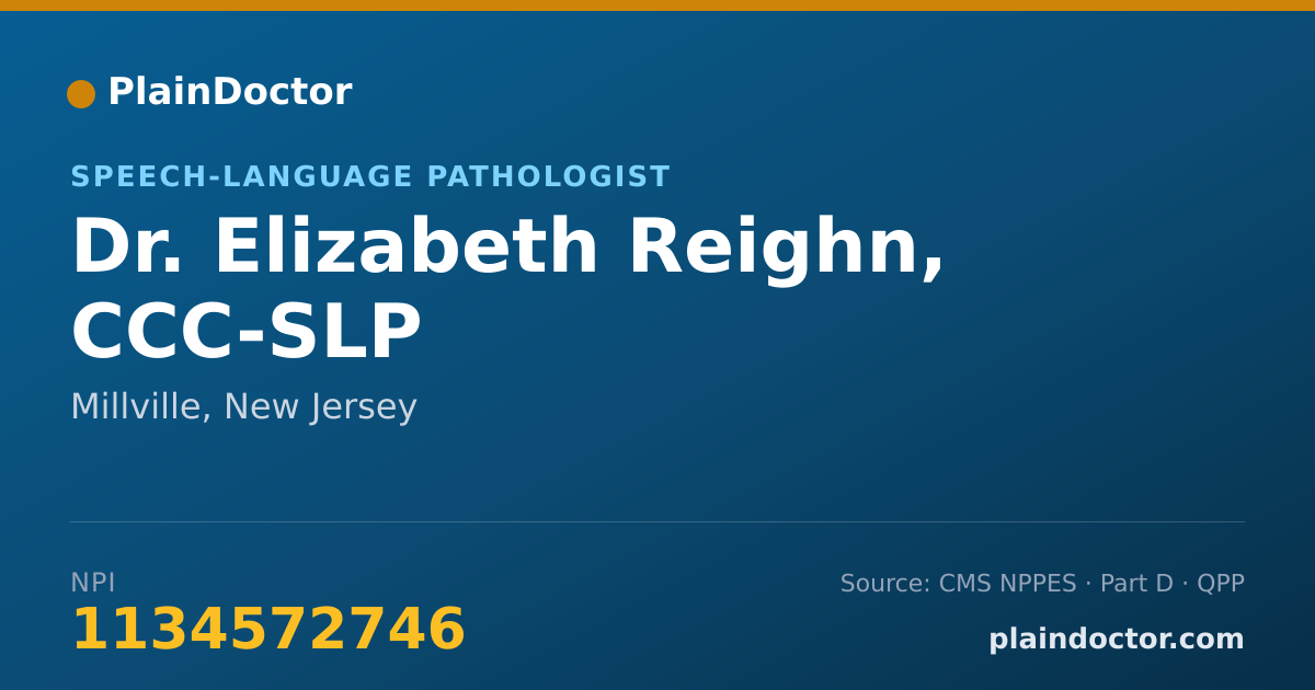 Shareable card for Elizabeth Reighn, CCC-SLP - Speech-Language Pathologist, Millville, NJ
