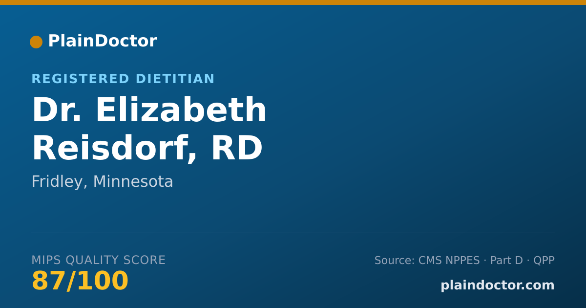 Shareable card for Elizabeth Reisdorf, RD - Registered Dietitian, Fridley, MN