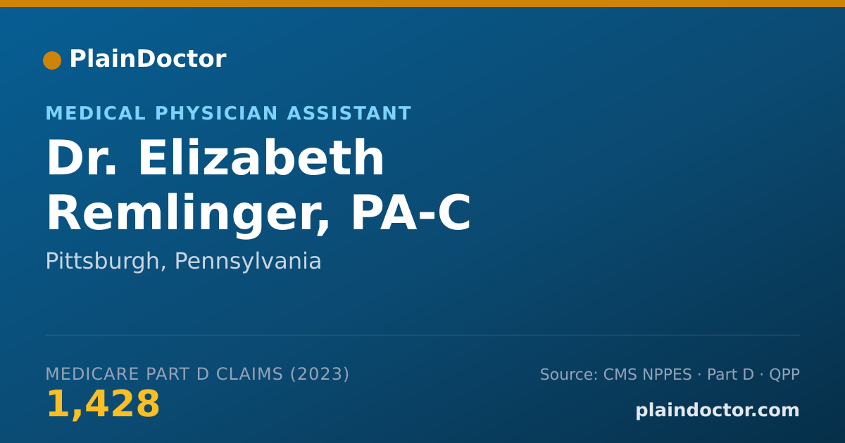Shareable card for Elizabeth Remlinger, PA-C - Medical Physician Assistant, Pittsburgh, PA