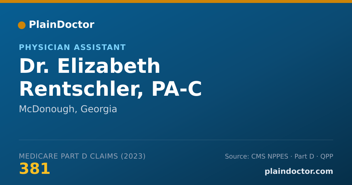 Shareable card for Elizabeth Rentschler, PA-C - Physician Assistant, McDonough, GA