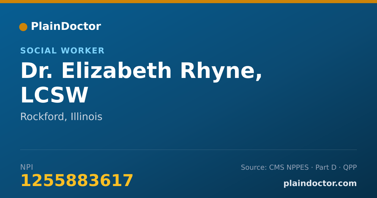 Shareable card for Elizabeth Rhyne, LCSW - Social Worker, Rockford, IL