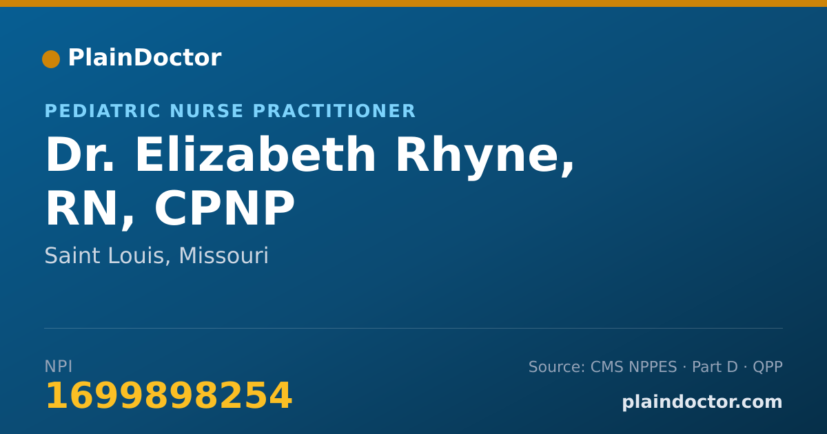 Shareable card for Elizabeth Rhyne, RN, CPNP - Pediatric Nurse Practitioner, Saint Louis, MO