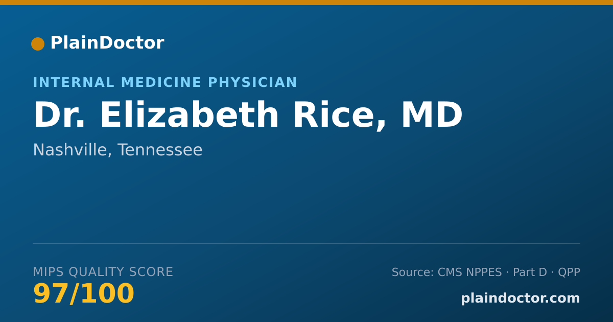 Shareable card for Elizabeth Rice, MD - Internal Medicine Physician, Nashville, TN