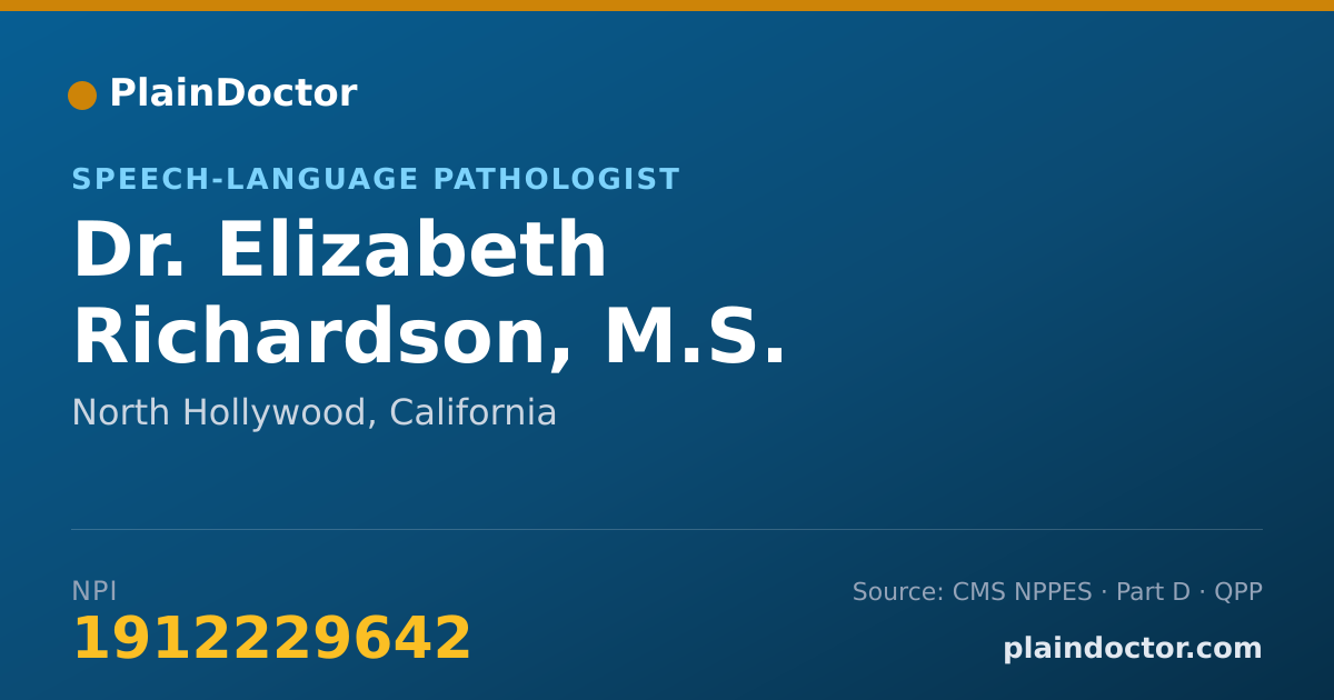 Shareable card for Elizabeth Richardson, M.S. - Speech-Language Pathologist, North Hollywood, CA