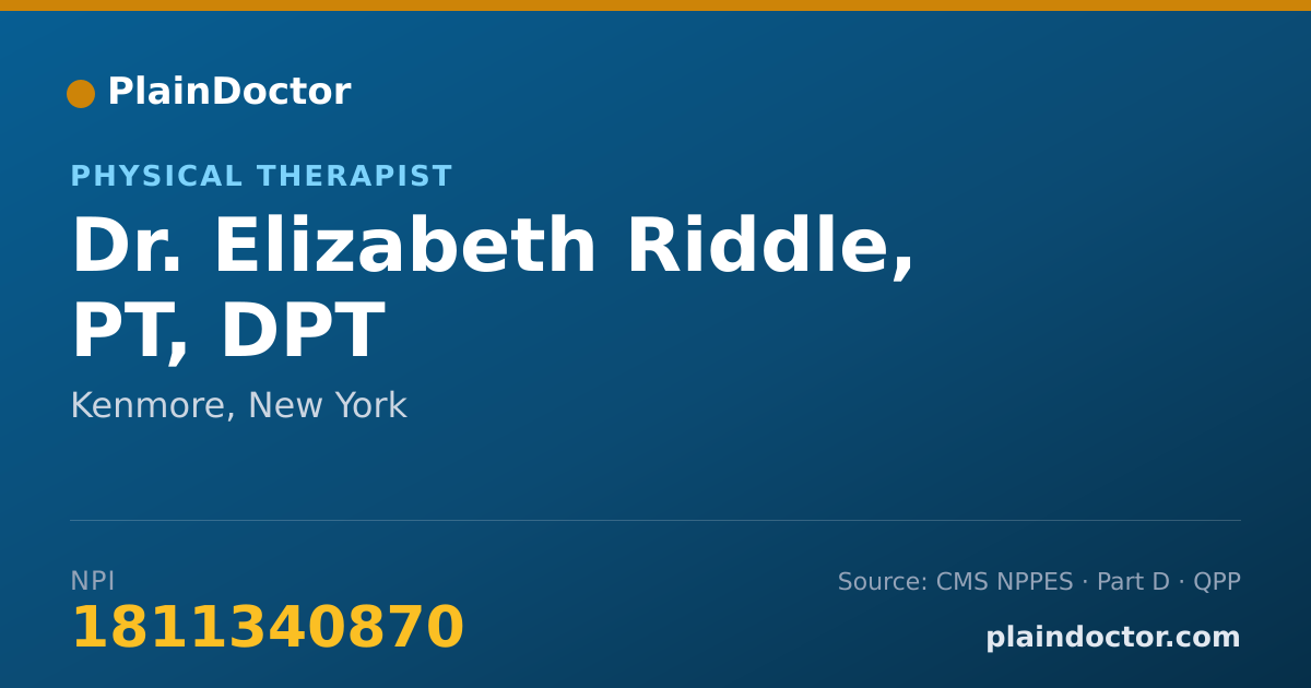 Shareable card for Elizabeth Riddle, PT, DPT - Physical Therapist, Kenmore, NY