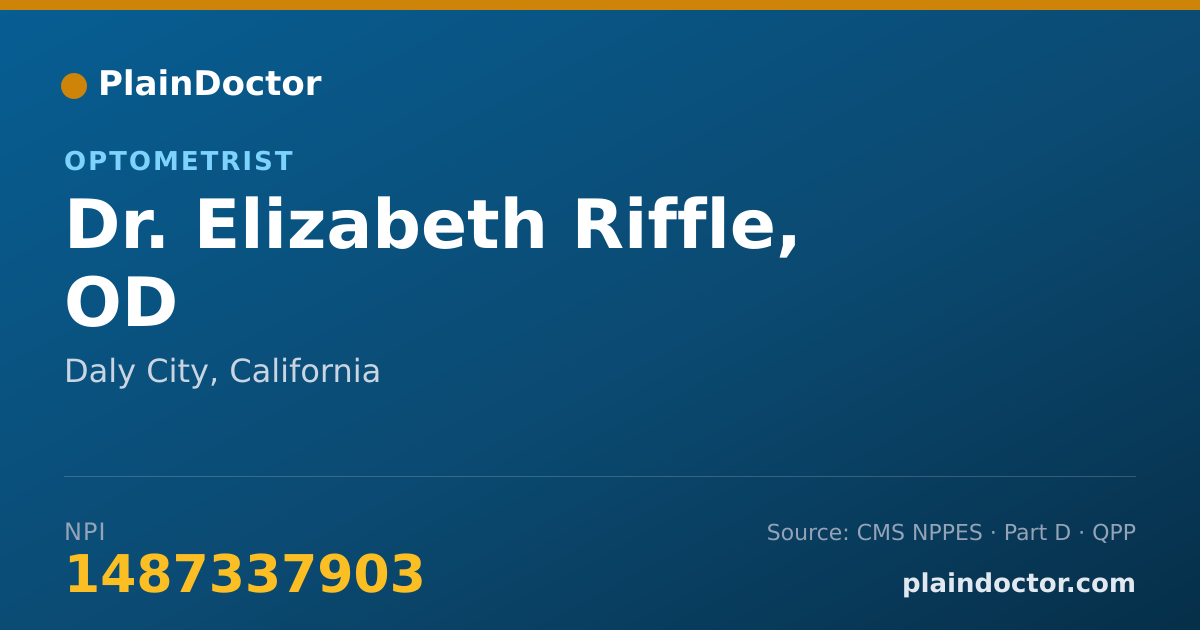 Shareable card for Elizabeth Riffle, OD - Optometrist, Daly City, CA