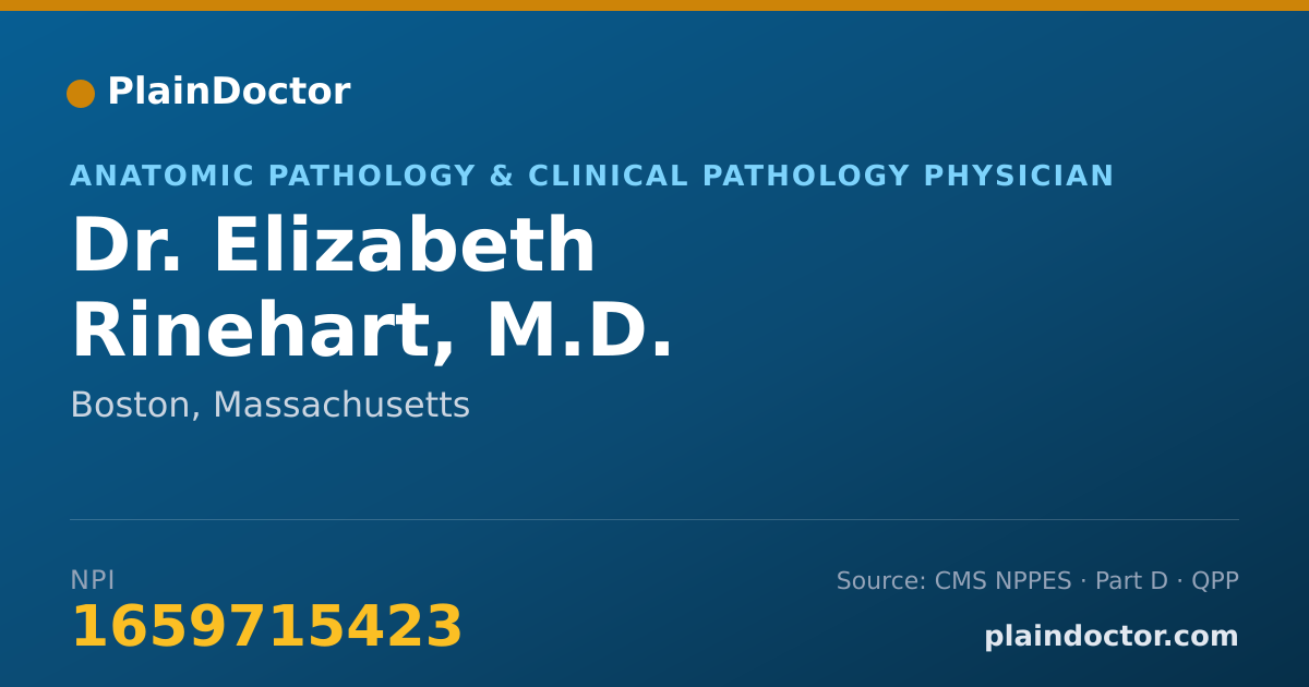 Shareable card for Elizabeth Rinehart, M.D. - Anatomic Pathology & Clinical Pathology Physician, Boston, MA