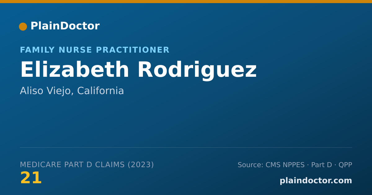 Shareable card for Elizabeth Rodriguez - Family Nurse Practitioner, Aliso Viejo, CA