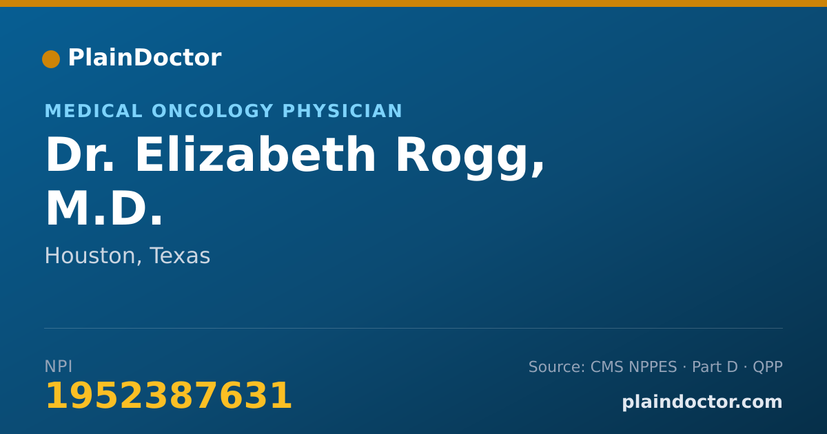 Shareable card for Elizabeth Rogg, M.D. - Medical Oncology Physician, Houston, TX