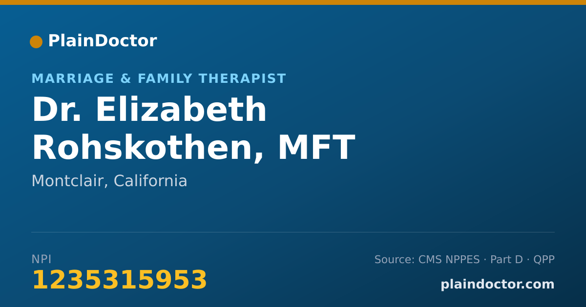 Shareable card for Elizabeth Rohskothen, MFT - Marriage & Family Therapist, Montclair, CA