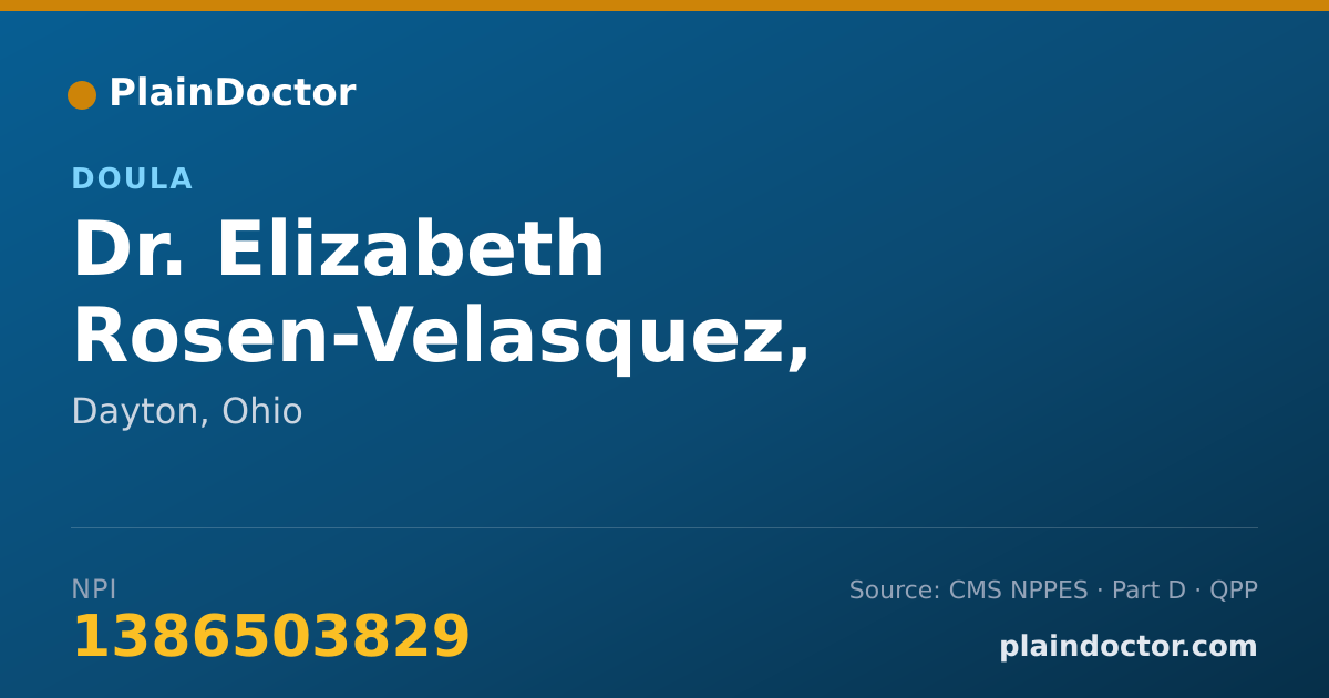 Shareable card for Elizabeth Rosen-Velasquez, CD(DONA) - Doula, Dayton, OH