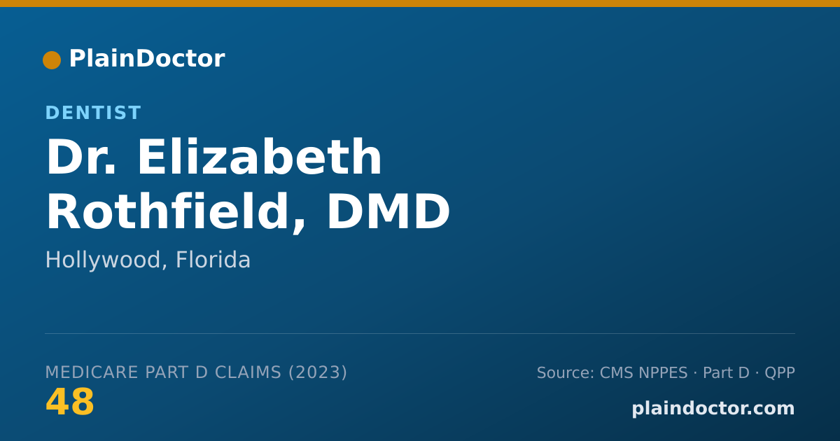 Shareable card for Elizabeth Rothfield, DMD - Dentist, Hollywood, FL