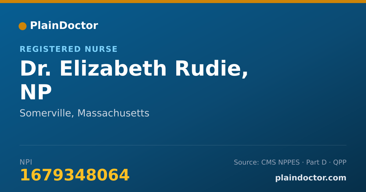 Shareable card for Elizabeth Rudie, NP - Registered Nurse, Somerville, MA