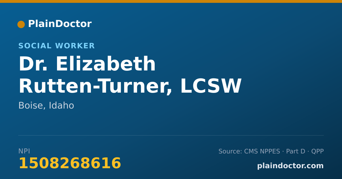 Shareable card for Elizabeth Rutten-Turner, LCSW - Social Worker, Boise, ID