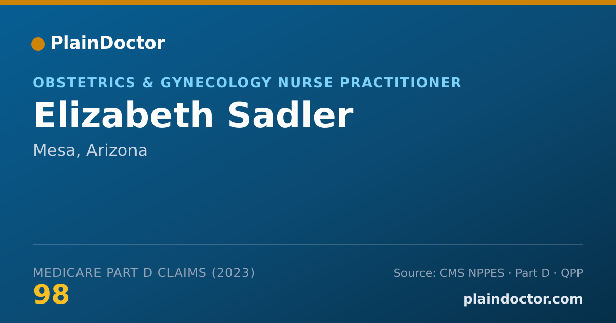 Shareable card for Elizabeth Sadler - Obstetrics & Gynecology Nurse Practitioner, Mesa, AZ