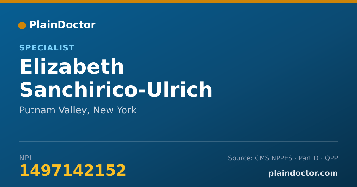 Shareable card for Elizabeth Sanchirico-Ulrich - Specialist, Putnam Valley, NY