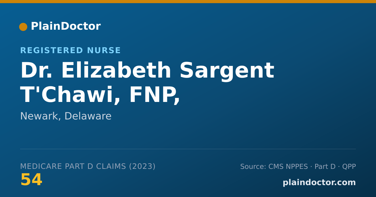 Shareable card for Elizabeth Sargent T'Chawi, FNP, AGACNP-BC - Registered Nurse, Newark, DE