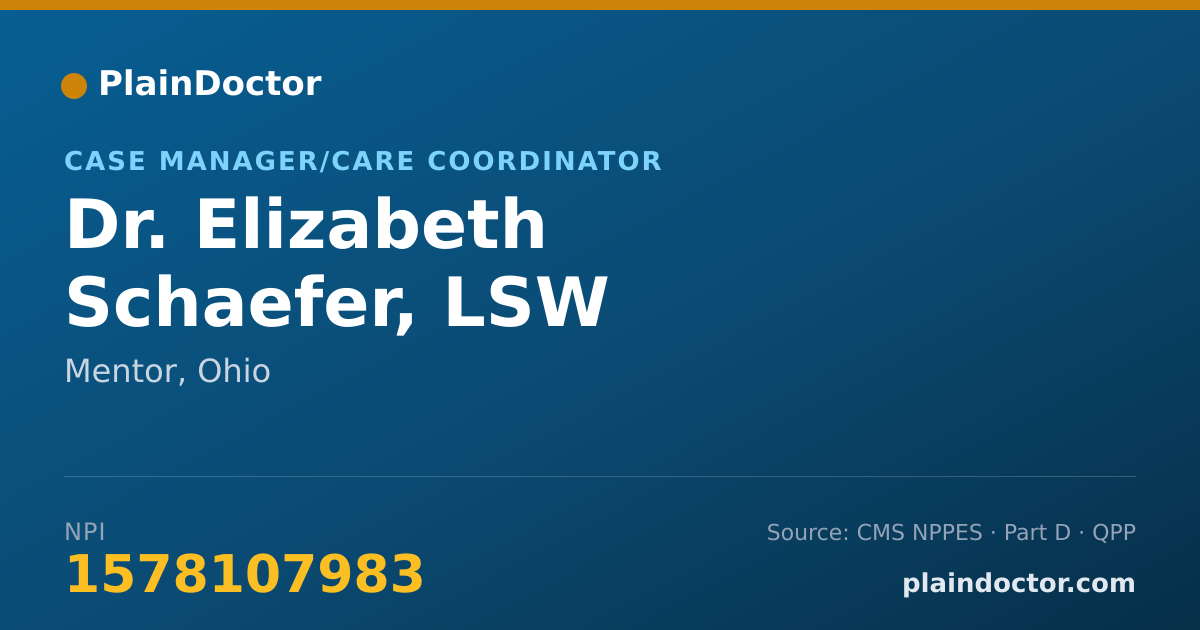 Shareable card for Elizabeth Schaefer, LSW - Case Manager/Care Coordinator, Mentor, OH