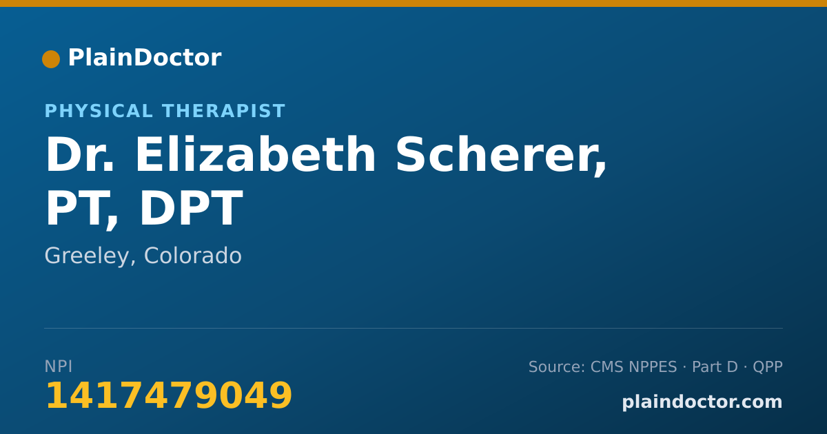 Shareable card for Elizabeth Scherer, PT, DPT - Physical Therapist, Greeley, CO