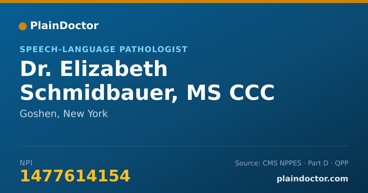 Shareable card for Elizabeth Schmidbauer, MS CCC L-SLP - Speech-Language Pathologist, Goshen, NY